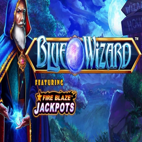 Blue Wizard Fire Blaze Jackpots slot visual from Rarestone Gaming available on ggranawincasino.com