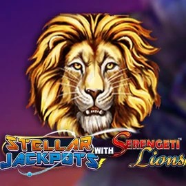 Stellar Jackpots with Serengeti Lions online game logo by Lightning Box Game on ggranawincasino.com